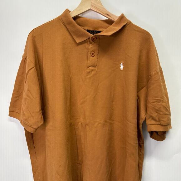 Polo By Ralph Lauren Short Sleeve 2 Button Burnt Orange Polo Shirt Mens 3XL - Picture 2 of 12